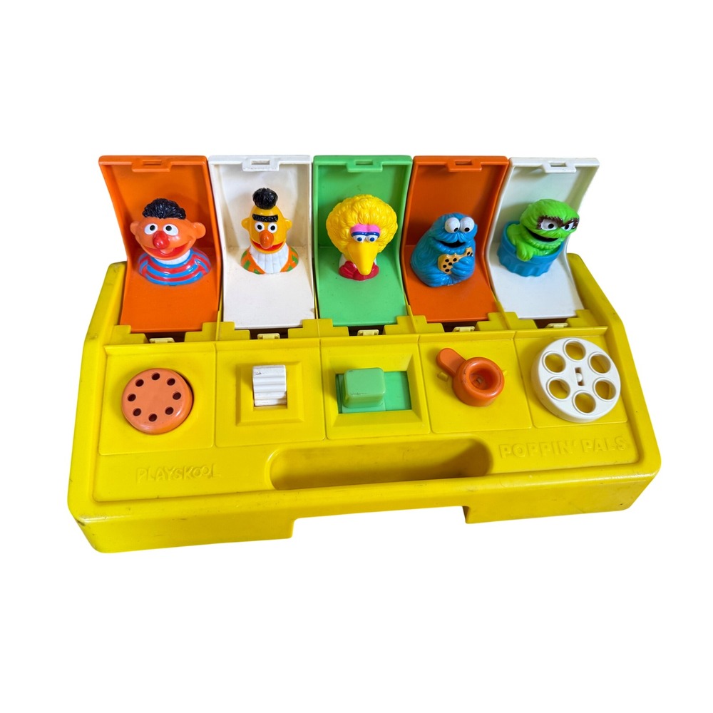 Vintage 1980s Playskool Poppin Pals Sesame Street Muppets Toy Ernie Big Bird